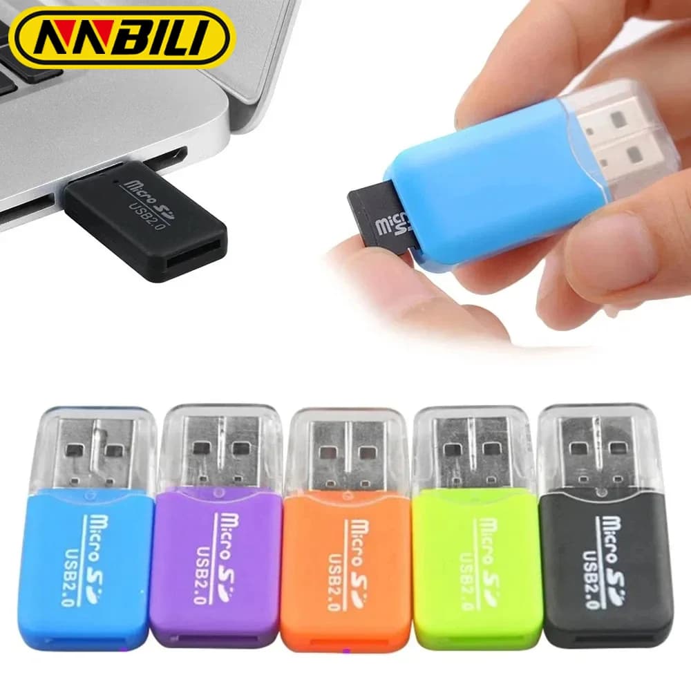 NNBILI USB micro-SD/TF Card Reader USB 2.0 Mini Mobile Phone Memory Card Reader High Speed USB Adapter For Laptop Computer