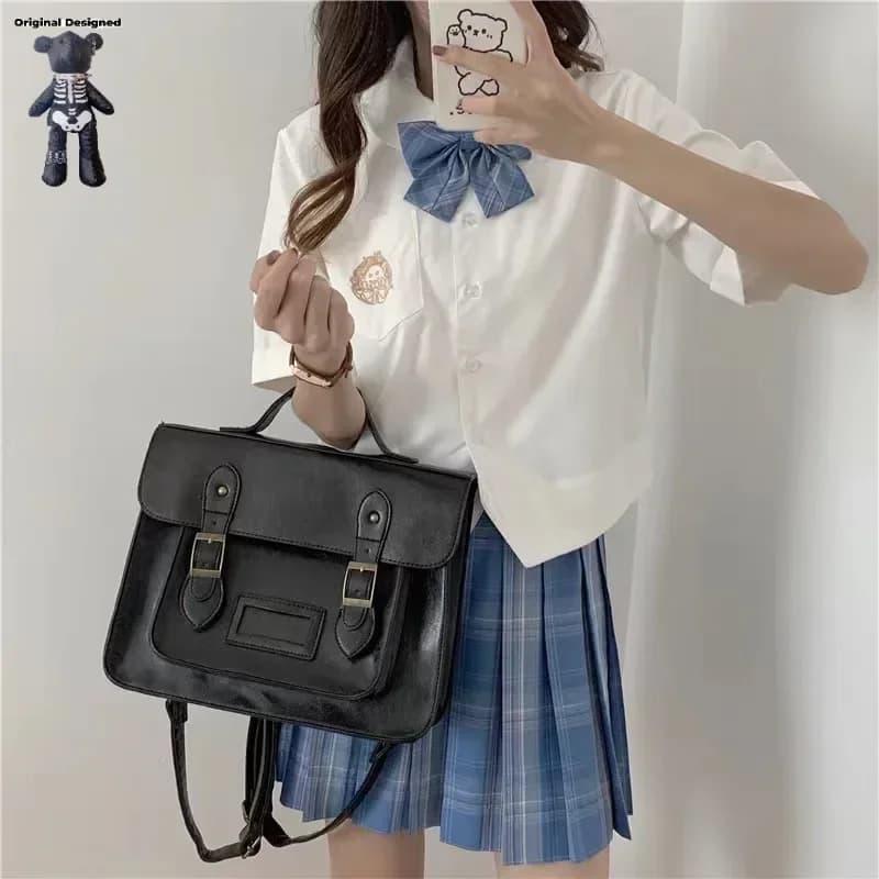 Teenager Girls Crossbody Bags PU JK Handbags Transparent Ita bag DIY Personality Display Women Leather Shoulder Bag Bolso