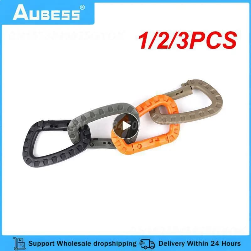 1/2/3PCS Survival D-ring Locking Carabiner Clip Aluminum Alloy Hanging Hook Buckle