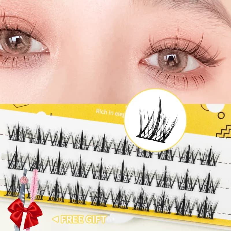 Individual Lashes False Eyelashes Manga Lashes Natural Thick  Single Cluster Segmented Korean Makeup Cos Fake Eyelash Extensions