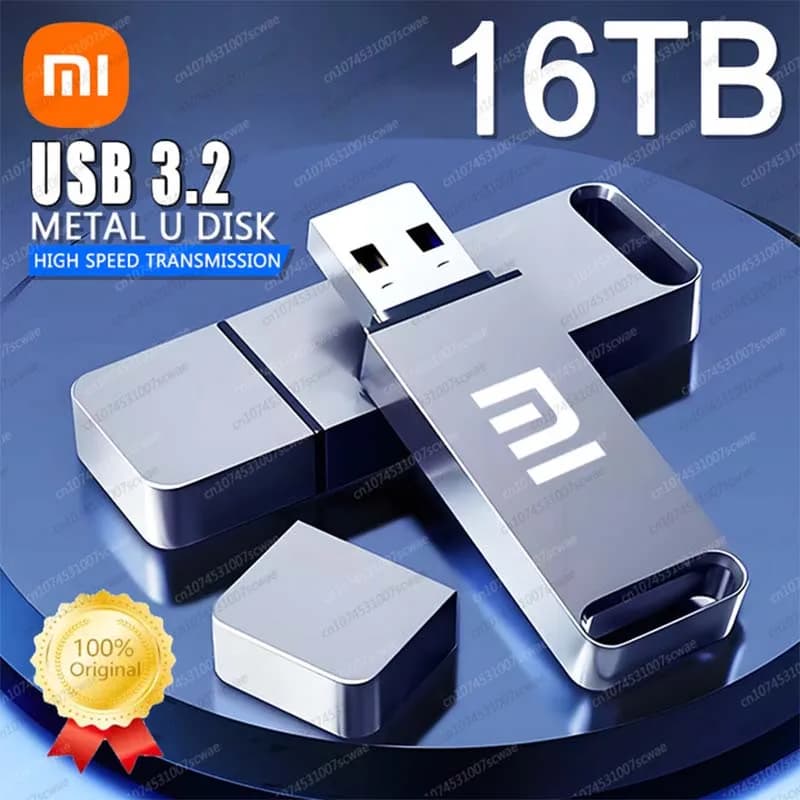 Xiaomi 16TB USB 3.2 Flash Drive 8TB Type-C Interface Metal Real Capacity Memory Stick High Speed Pen Drive Flash Memory U Disk