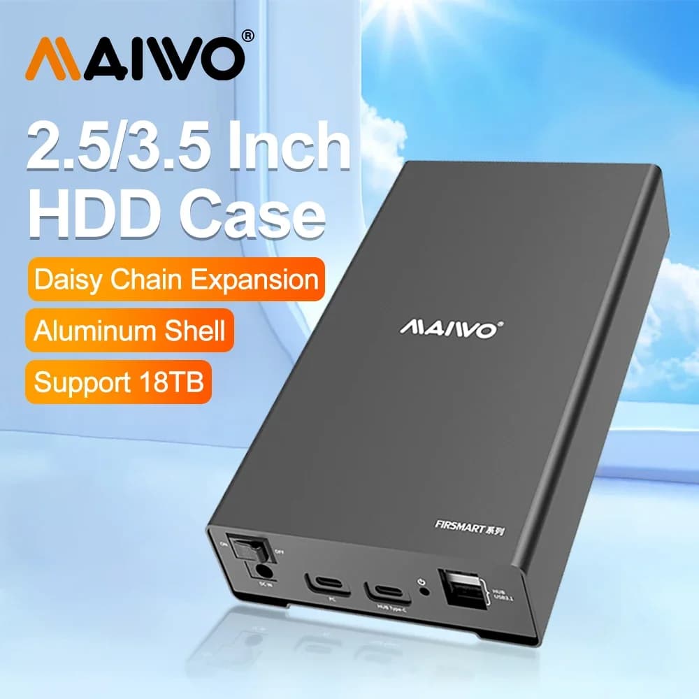 MAIWO HDD Docking Station 10Gbps USB3.1 Type-C to SATA Drive Adapter Aluminum Case for 2.5 3.5 SSD HDD Dock Hard Drive Enclosure
