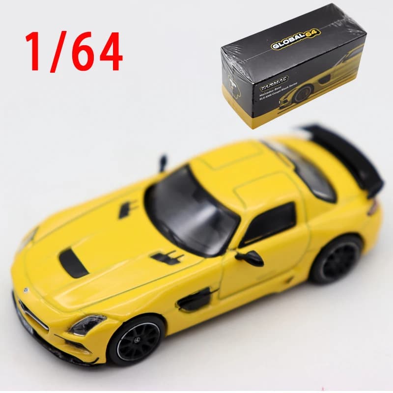 Diecast Model Car 1/64 Mercedes Benz SLS AMG Alloy Car Model Benz Sports Vehicle Toys for Boys Collection Display Original Box