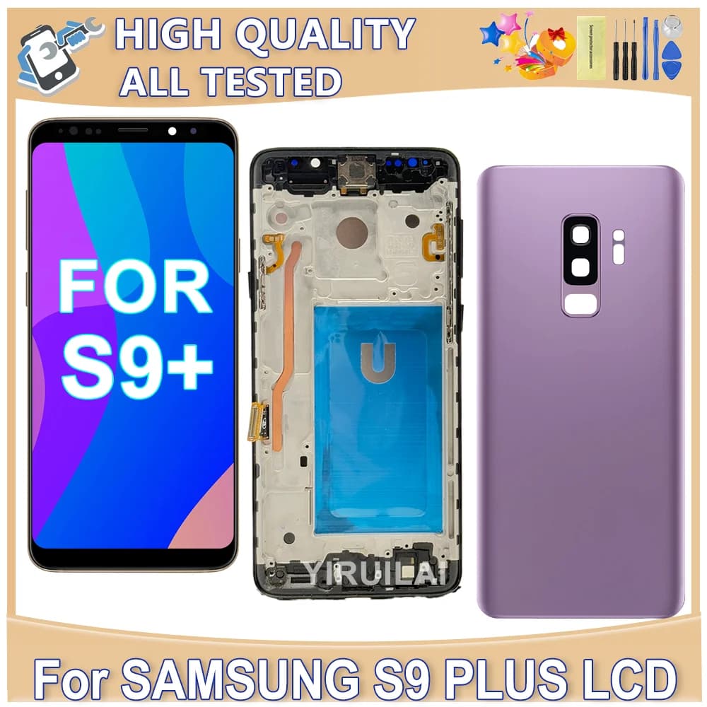 TFT High Quality S9plus LCD For Samsung S9 Plus G965 G965F G965U LCD Display Touch Screen Digitizer with Frame Replacement