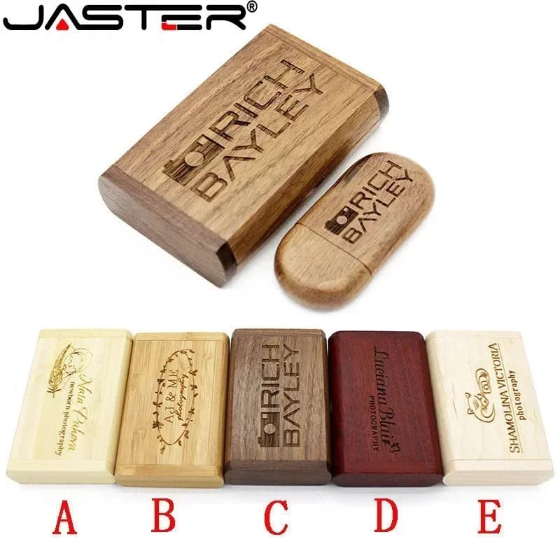 JASTER (1 PCS Free LOGO) Wooden/Bamboo USB  Flash Drive 2.0 Pendrive 4gb 8gb 16gb 32gb 64gb 128gb Memory Stick Photography Gifts