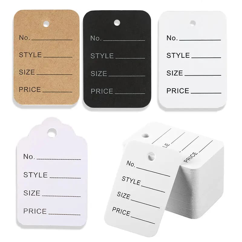 100pcs/lot 3.5x5cm Price Tags Kraft Paper Lables for DIY Jewelry  Retail Price Tags Handmade Clothes Size Tags Store Hang Lables