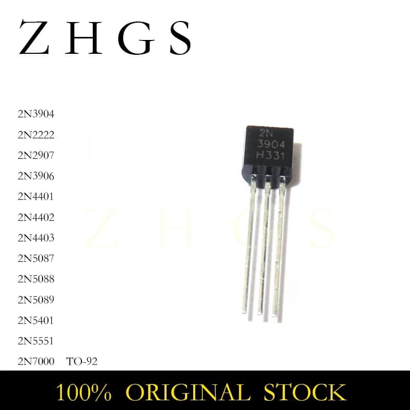 50PCS 2N3904 TO-92 2N2222 2N2907 2N3906 2N4401 2N4403 2N5088 2N5089 2N5551 2N5401 2N7000 2N5087 2N4402 NPN Transistor
