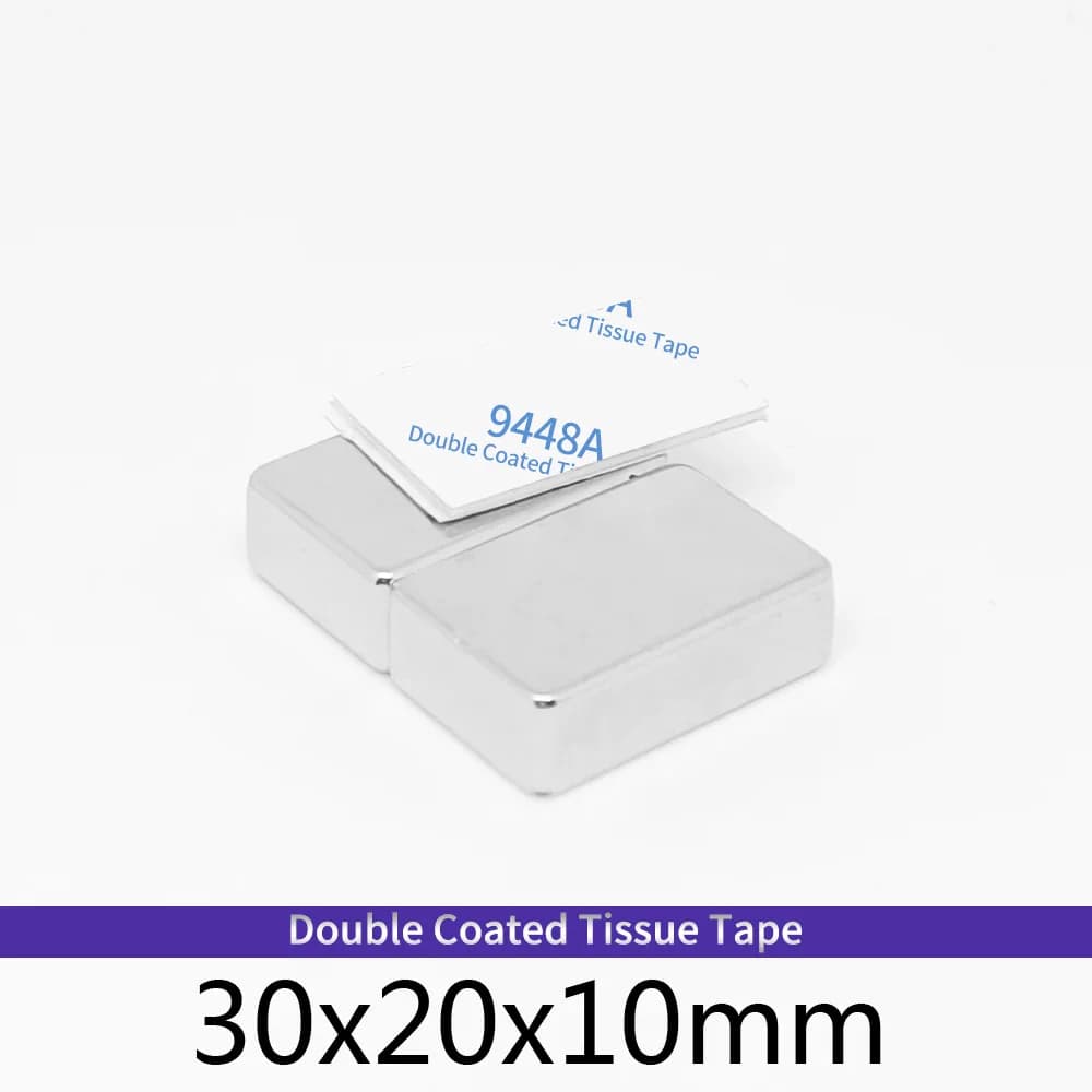 30x20x10mm Quadrate Super Powerful Strong Magnetic Magnets With 3M Tape 30*20*10 Block Neodymium Magnets 30x20x10