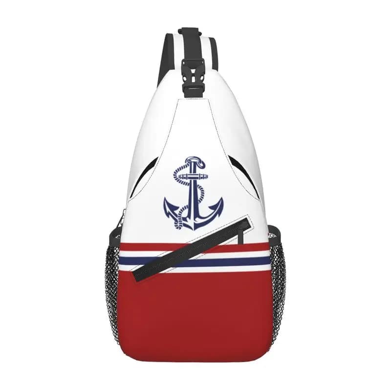 Customized Nautical Anchor Sling Bags for Men Fashion Sailor Adventure Shoulder Crossbody Chest Backpack Cycling Camping Daypack