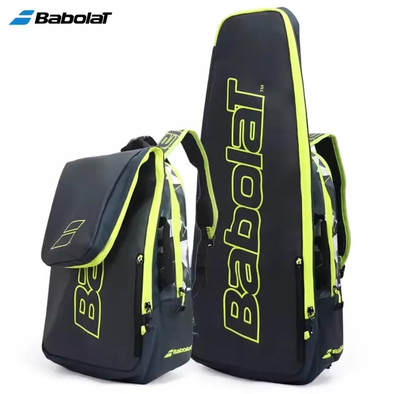 Original Babolat Foldable Tennis Backpack Tennis Bag 3 Rackets Tennis Rackets Bag Separated Shoes Compartment Beach Tennis Bag