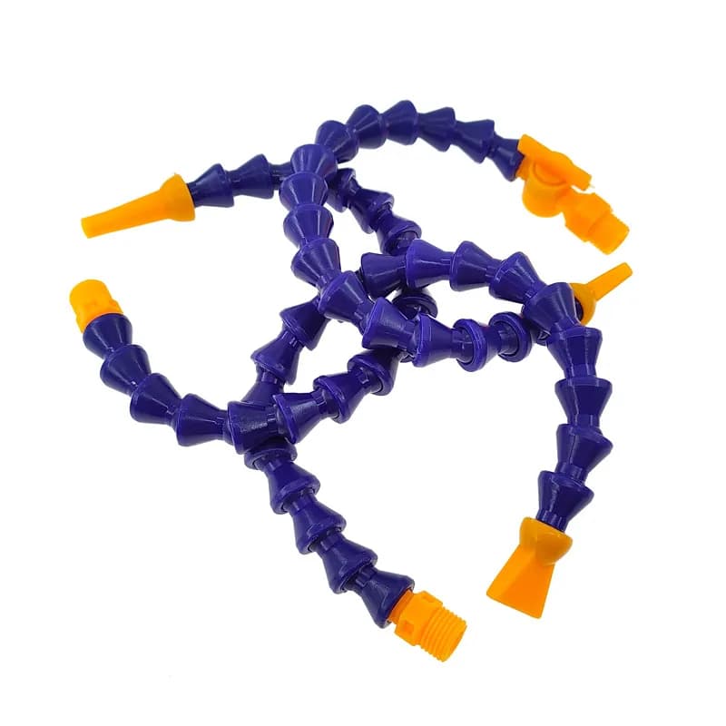 600mm 1/4 3/8 1/2 Round Nozzle Plastic Flexible Water Coolant Oil Tube Hose with Flat Nozzle for CNC Milling Lathe Cooling Pipe