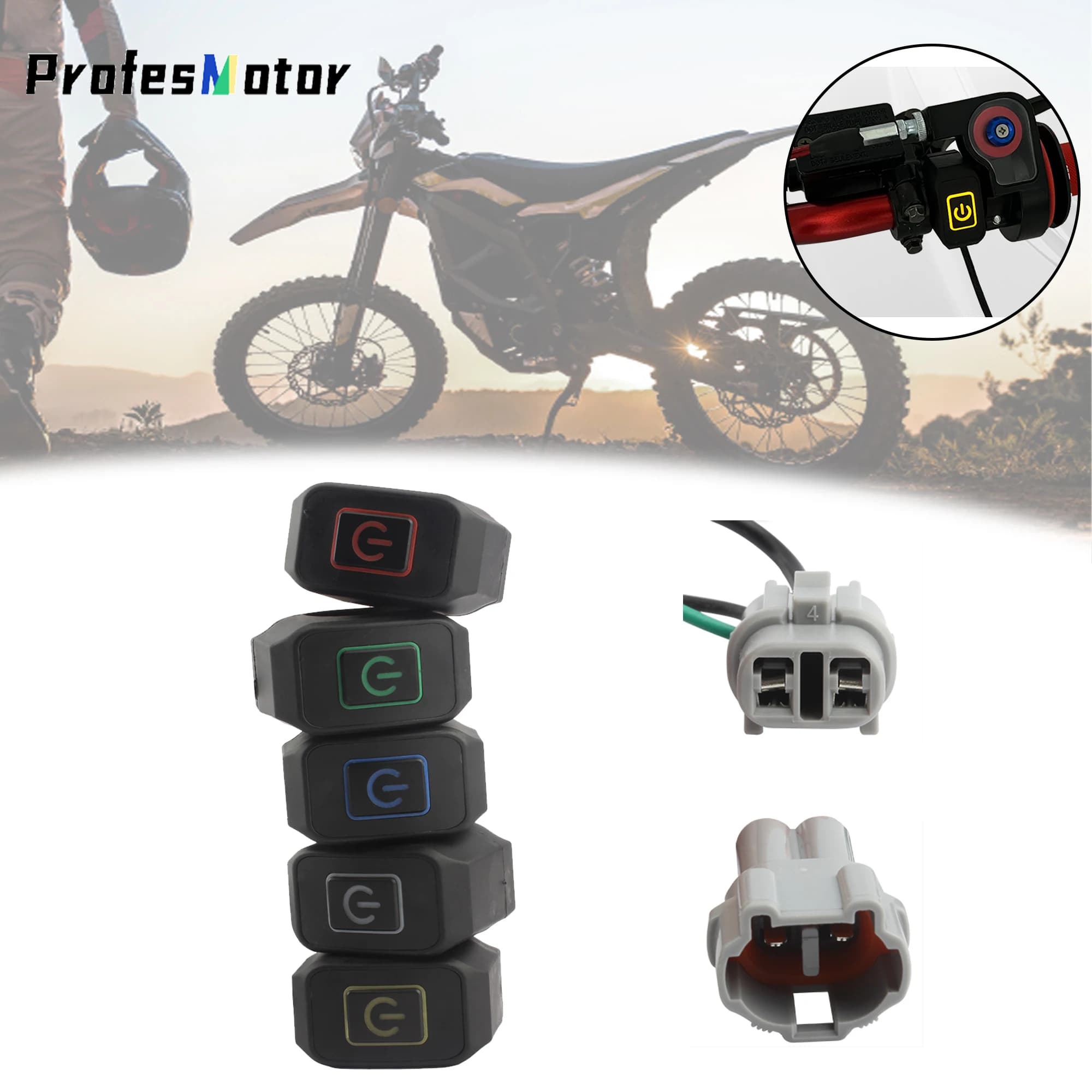 Motorcycle Accessories Switch Plug for Sur-Ron Light Bee X Ebike Enduro Dirt Bike Play Headlight Kill Motocross Modified Parts