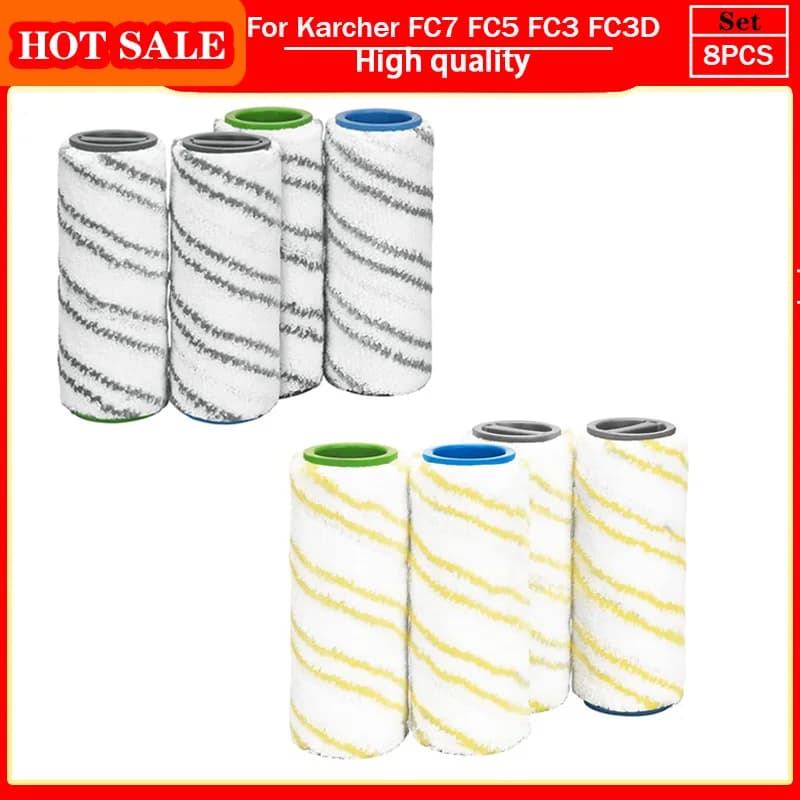 For Karcher FC7 FC5 FC3 Microfiber Rollers for Karcher 2.055-006.0 for Cleaning Hard Floors Smart home Replacement Rollers