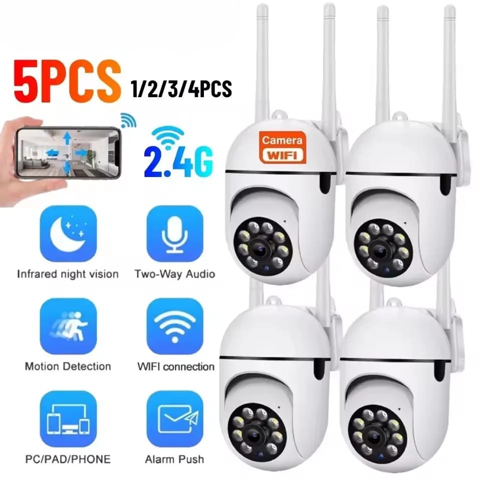 5MP WiFi Camera 2.4G Security Surveillance PTZ IR Night Vision Motion Detection Home Security Camera with 2 Antennas for Child