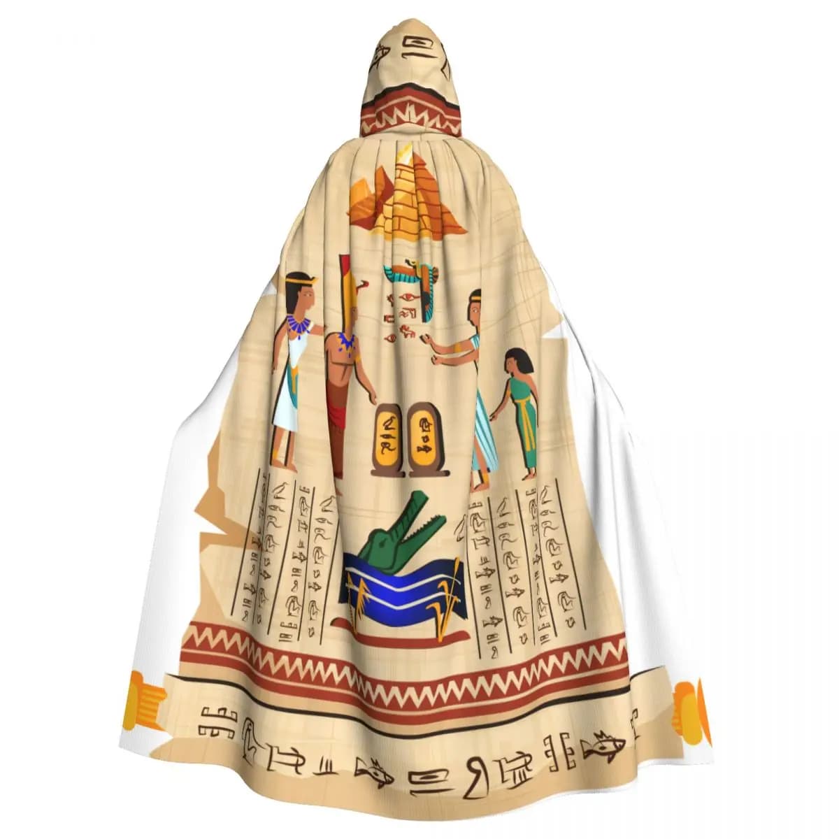 Adult Cloak Cape Hooded Egypt Papyrus Medieval Costume Witch Wicca Vampire Elf Purim Carnival Party
