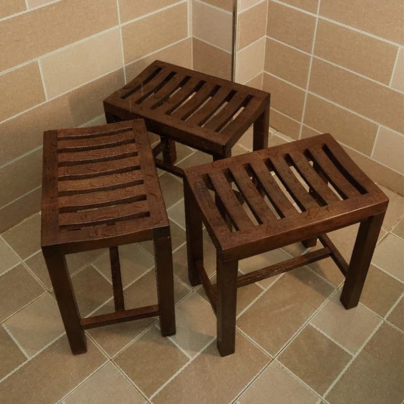 Solid Wood Bathroom Stool Multifunctional Shower Chair for Elderly Pregnant Anti Slip Bath Seat Stable Sturdy Home Furniture