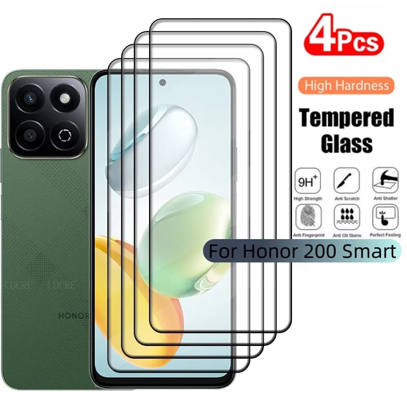 4/3/2/1Pcs For Honor 200 Smart Glass Huawei Honor 200 Smart Tempered Glass 9H Full Cover Screen Protector Huawei Honor 200 Smart