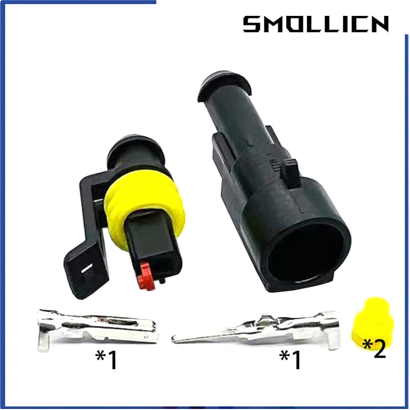 2/5/10/20 Sets 1 Pin 282079-1 282103-1 AMP Automotive Waterproof Connector  Male Female Plug Kit For Lens HID Xenon Lamp Plug