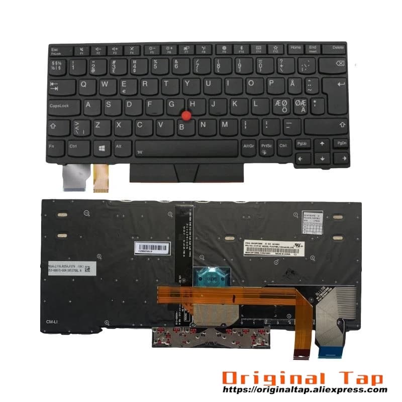 NDC Nordic Backlit Keyboard for Lenovo Thinkpad X280 A285 X390 X395 L13 Yoga Gen1 G1 01YP079 01YP159 01YP239
