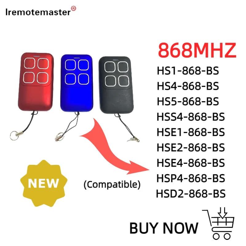HORMANN HSE2 HSE4 868 BS blue light Remote Control Compatible with BiSecure Garage Door Remote Control Duplicator Gate Opener