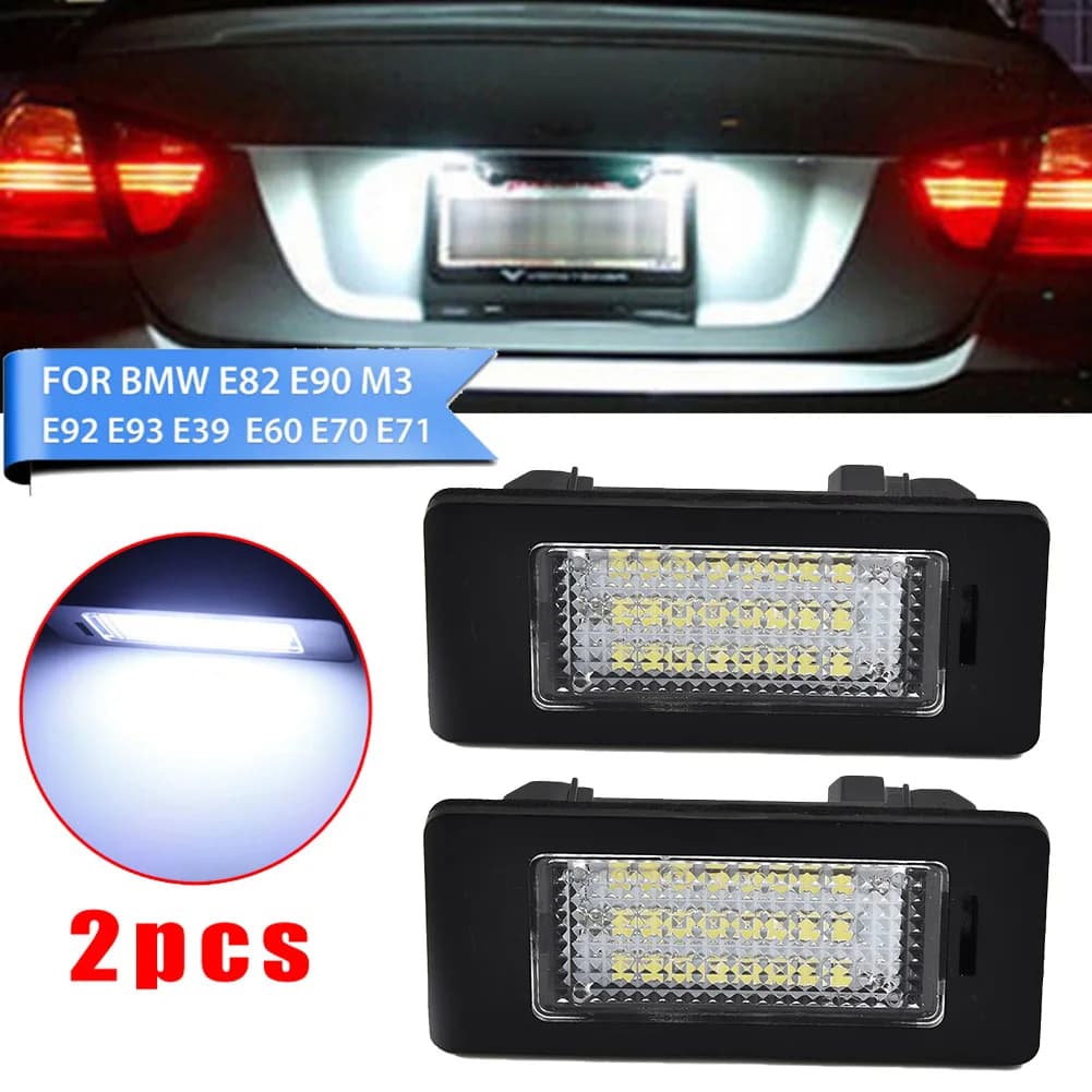 2pcs 24LED License Plate Number Light For BMW E90 M3 E92 E70 E39 F30 E60 E61 E93 Car Products License Plate Lights