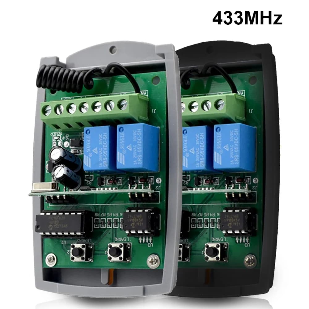 433MHz Universal Garage Gate Door Opener Remote Control Receiver DC 12V-24V Momentary Relay Module 433.92mhz Command Breaker