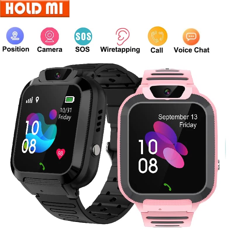 Smart Watch Children SOS Call LBS Tracker Location Sim Card Phone Watch Camera Voice Chat IP67 Waterproof Smartwatch Kids Gifts