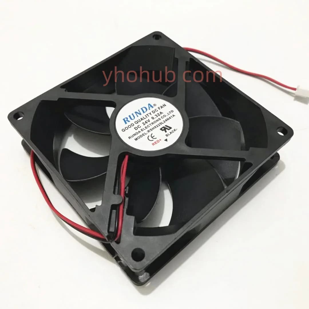 RUNDA RSH9225L24N41A DC 24V 0.32A 92x92x25mm 2-Wire Server Cooling Fan