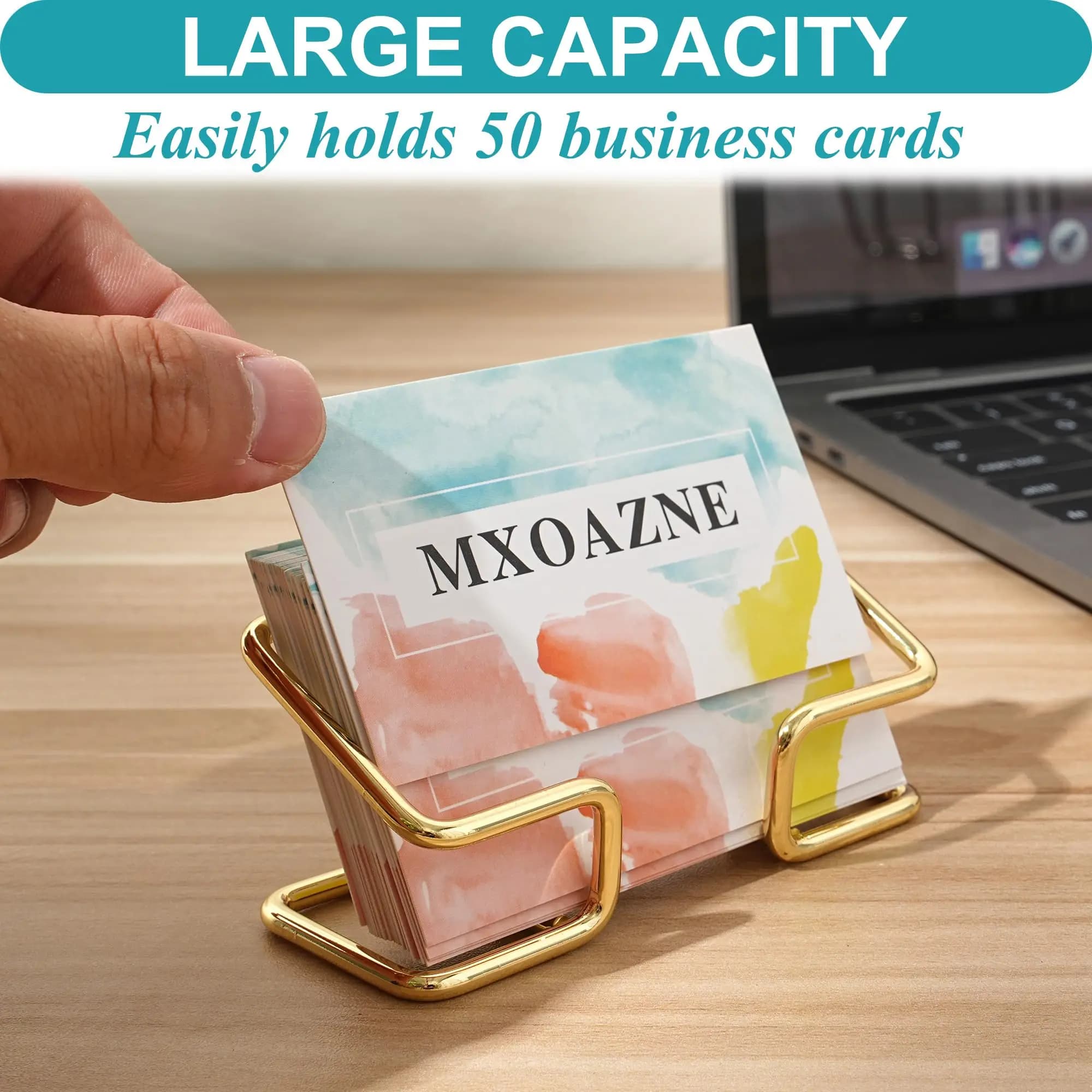 New Desktop Business Card Holder Fashion Metal Business Card Display Holder Modern Business Name Card Stand Home Office