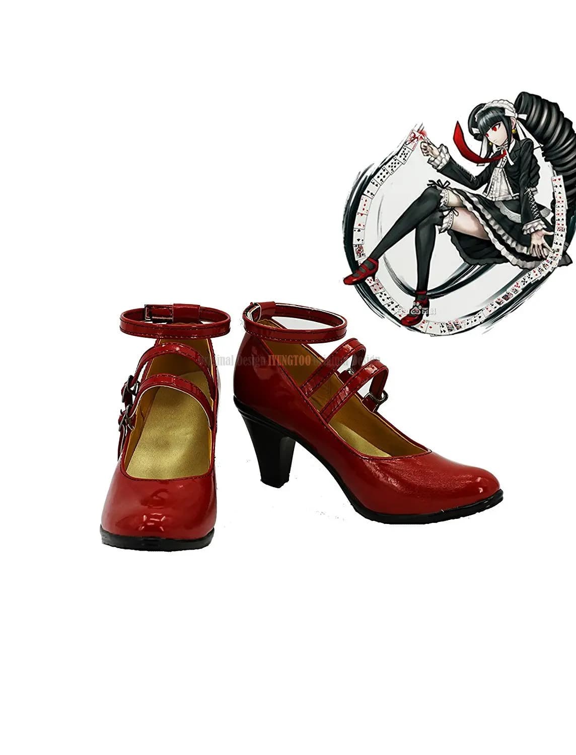 Danganronpa Celeste Shoes Cosplay Danganronpa Celestia Ludenberg Cosplay Shoes Red Boots High Heel Shoes Custom Made