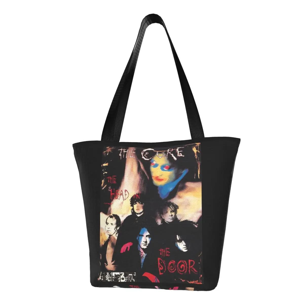 The Head On The Door Of The Cure Shopping Bag the cure music band boy england original punk Female Bulk Handbags  Outdoor Bags