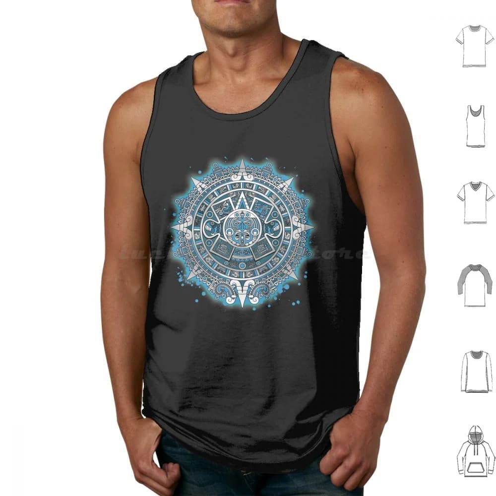 Aztec Calendar 4 Tank Tops Vest Sleeveless Aztec Mexican Mayan Mexico Maya Aztec Calendar Native Inca Culture Tribal
