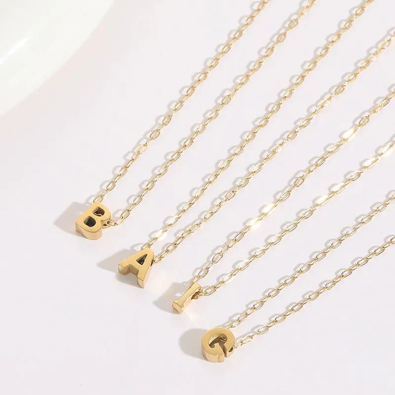 2023 New Fashion Women Ins 26 Initial Letter Pendant Paper Clips Chain Necklace Women Simple Letter Pendant Necklace Jewelry