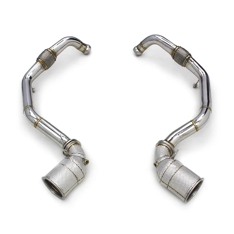 Head Section High flow pipes exhaust branch downpipe Pipe with cataly For Porsche Panamera Turbo S E-Hybrid 4.0TT