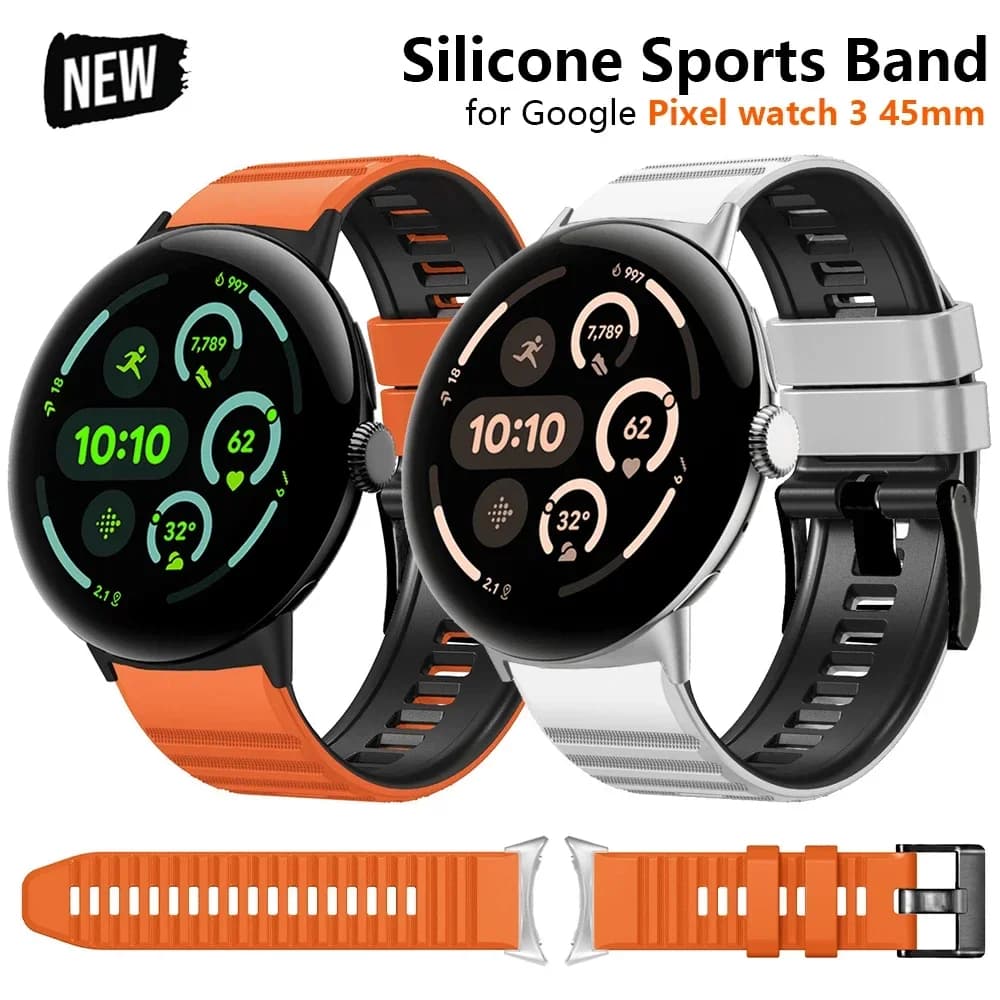 Silicone Sports Strap for Google Pixel Watch 3 45mm Soft Loop Bracelet for Pixel Watch 3 45mm Wristband Replaced Accessories