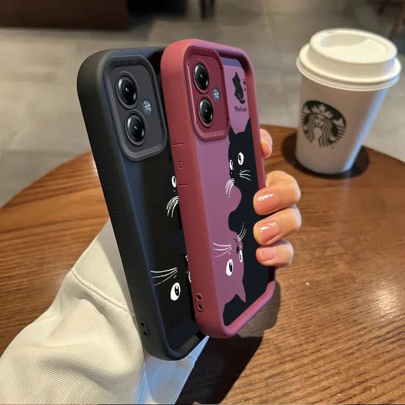 G14 Black and White Cat Sky Eye Ladder Phone Case For Motorola Moto G14 Cover