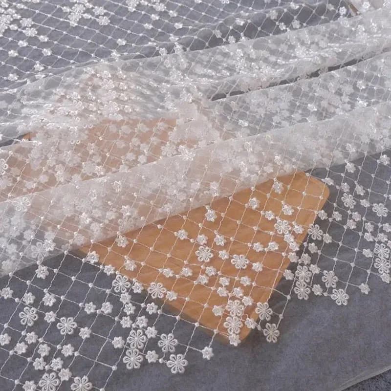 1yard polyester Water-soluble mesh embroidery 3D lace fabric for wedding dress children's clothing home decorative accessories