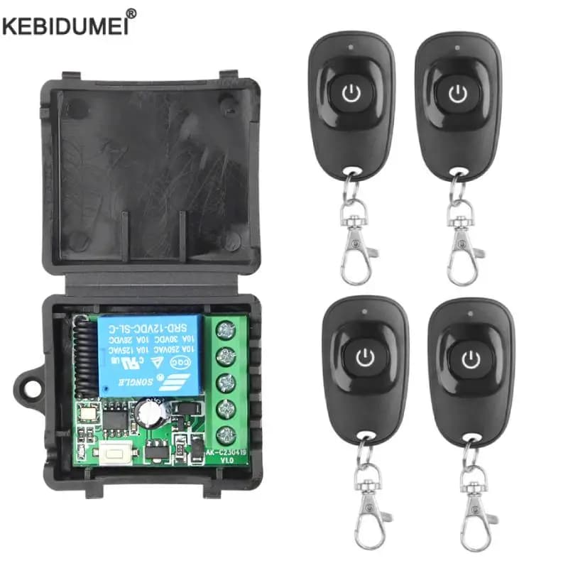 433MHz DC 12V 1CH Relay Module Receiver EV1527 Wireless Remote Control Switch for Garage Gate Motor Light Lamp DIY