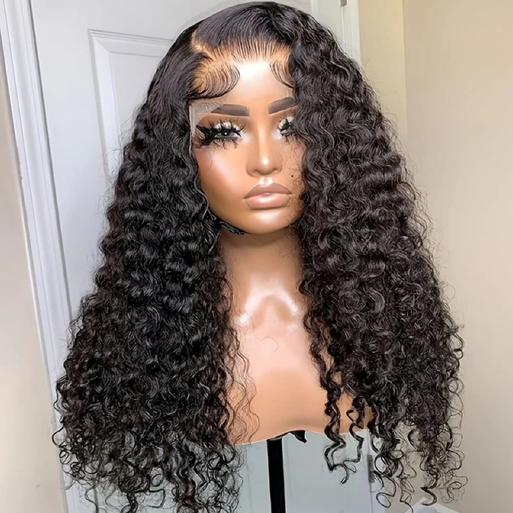 Deep Wave Frontal Wig Transparent 13x4 13x6 Lace Frontal Human Hair Wig Jerry Curly Human Hair Lace Front Wig For Women
