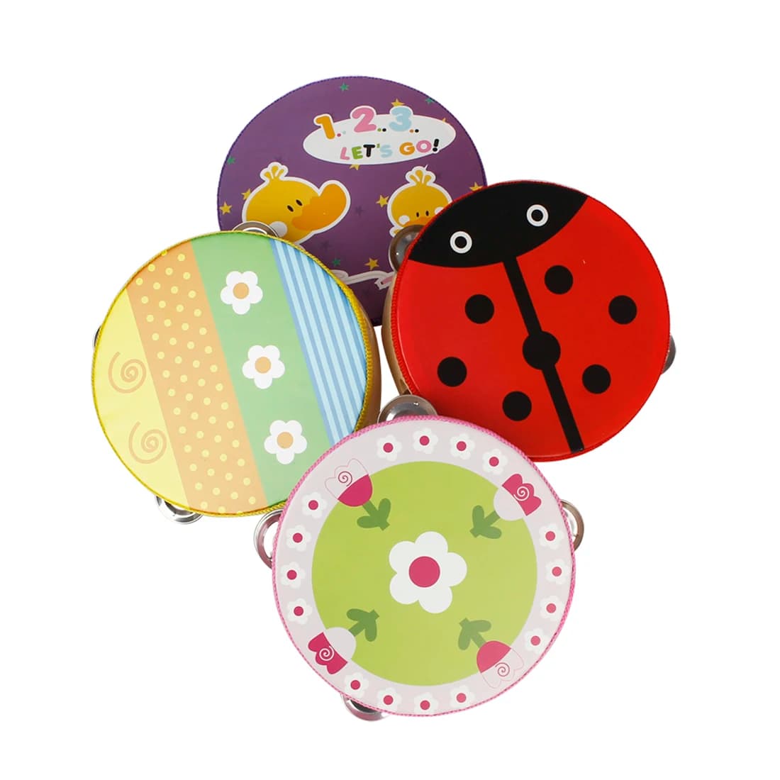 6 Inches Animal Cartoon Pattern Lovely HandDrum Tambourine Mini Musical Percussion Baby Music Enlightenment Kid Birthday Gifts