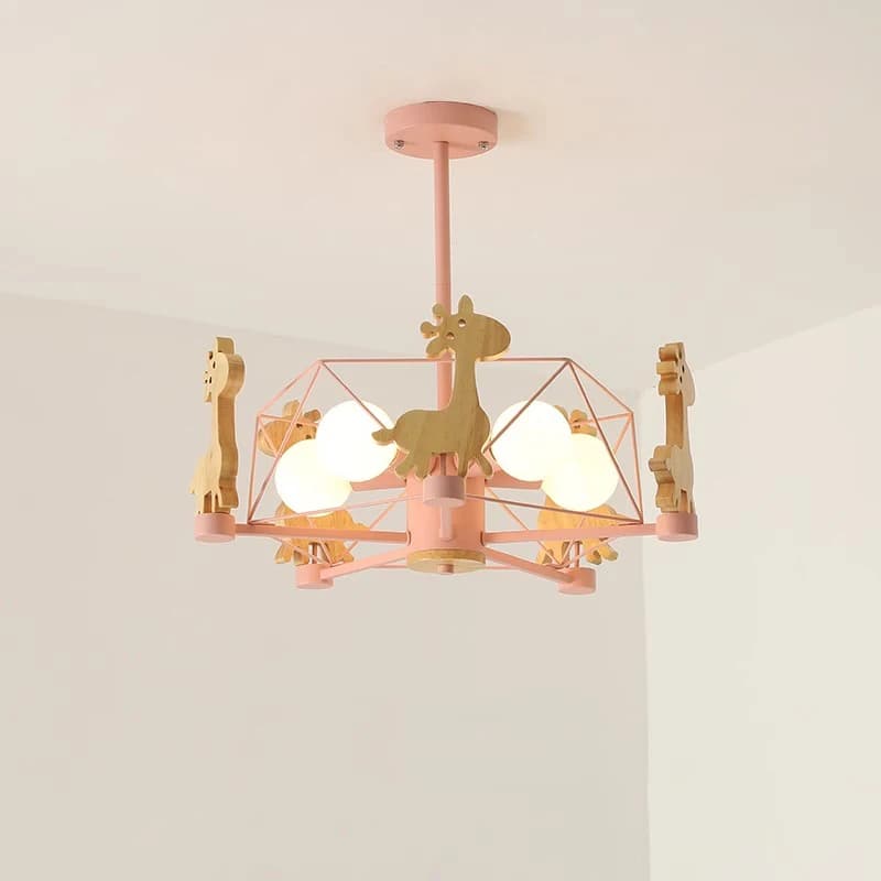 Children's Room Ceiling Lamps LED Solid Wood Rotating Fawn Light Nordic Warm Nursery Baby Room Boy Girl Bedroom Ceiling Lights