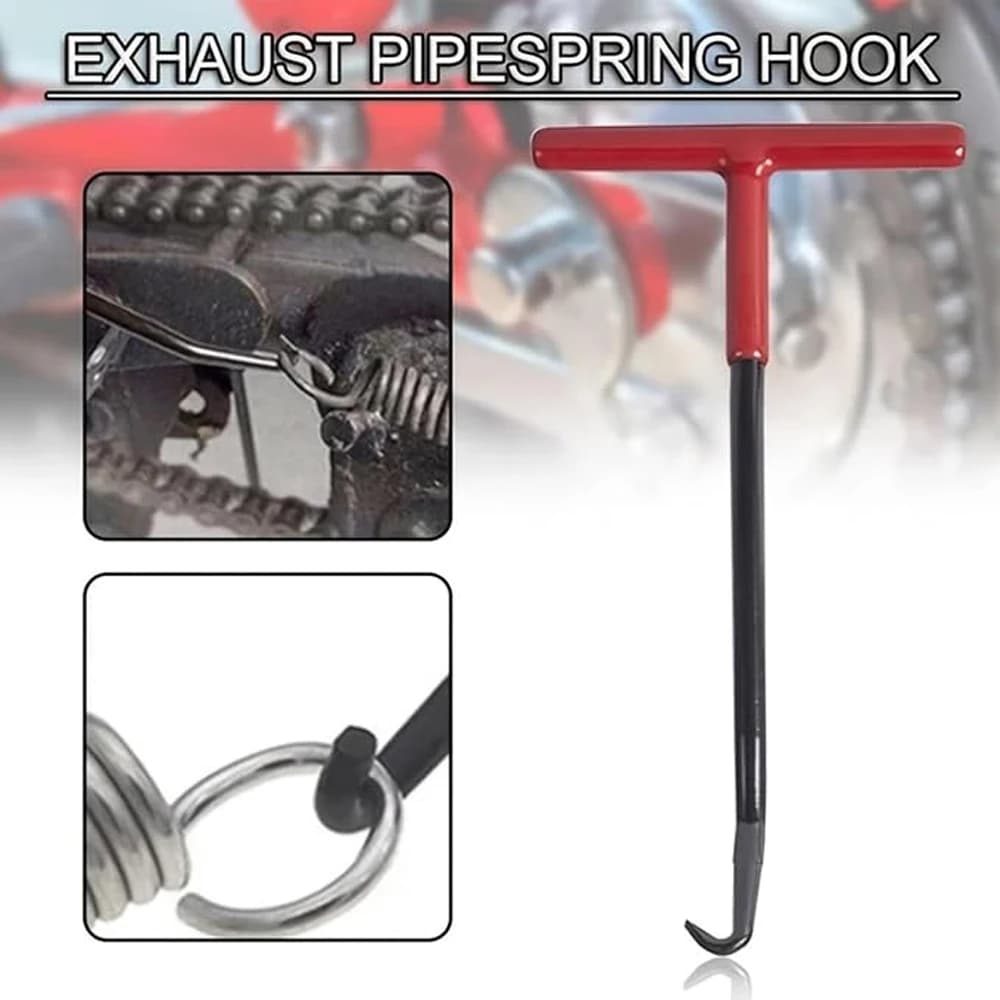 Motorcycle Exhaust Spring Hook T Shaped Handle Exhaust Pipe Spring Puller Installer Hooks Repair Tool for Springs Removal