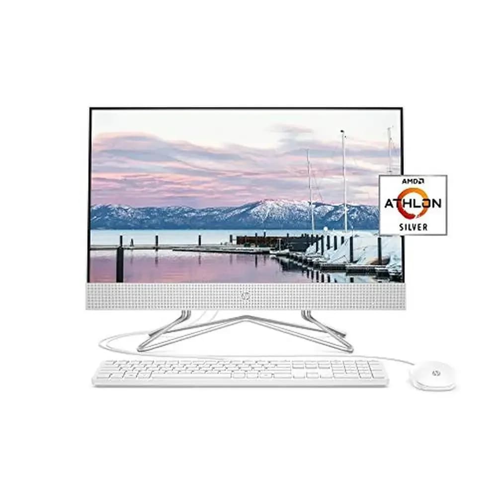 24" AMD Athlon Silver 3050U All-in-One Desktop PC 8GB RAM 256GB SSD Windows 10 White VA Display USB 3.2 Gen 1 Mouse and Keyboard