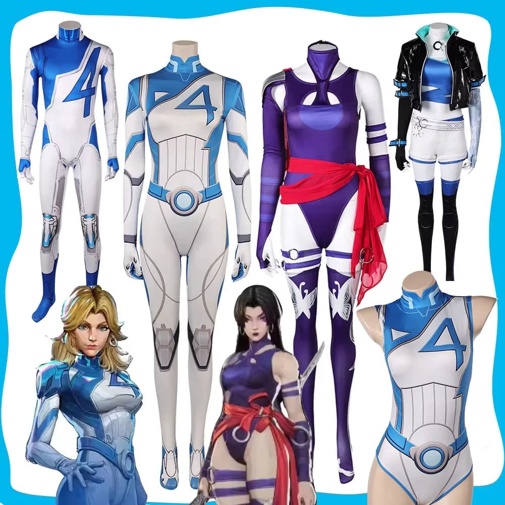 Susan Storm/Reed Richards Cosplay Bodysuit Movie Rivals Fantastic Cos Fourth Costume Psylocke Outfits Halloween Carnival Suit