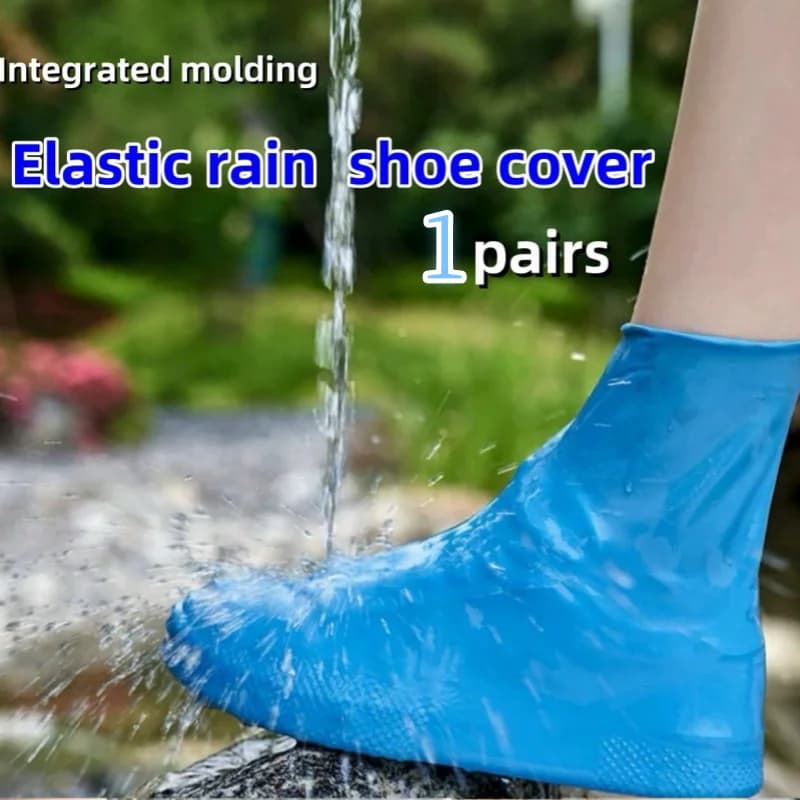 1 Dual Rubber Waterproof Rain Boot Covers Reusable And Non Slip Suitable For Rainy Days To School Office Home Traveling