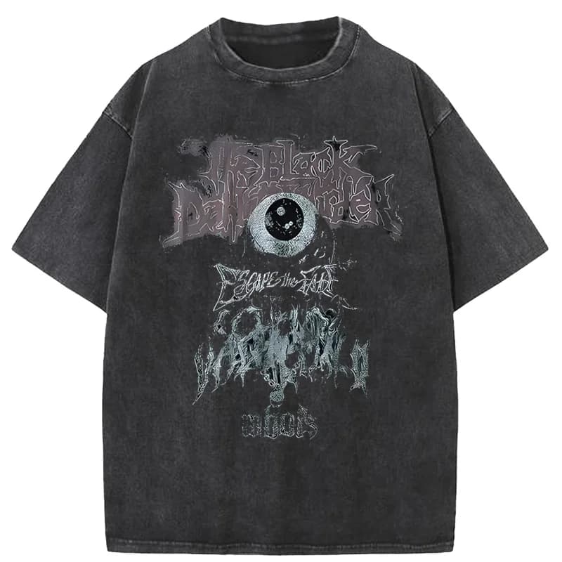Men T Shirt Hip Hop Dark Streetwear Tshirt Evil Eye Print Harajuku Summer Short Sleeve T-Shirt Cotton Tops Tees Oversize