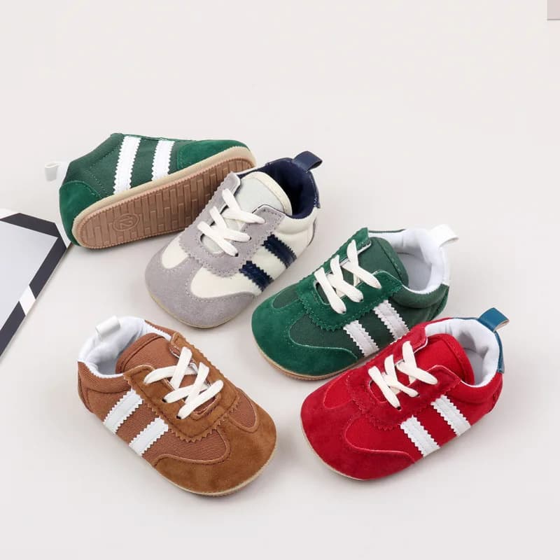 TWO STRIPED Fashion baby moccasins toddler first walker soft soled baby girls shoes Newborn boys Sneakers for 0-18M