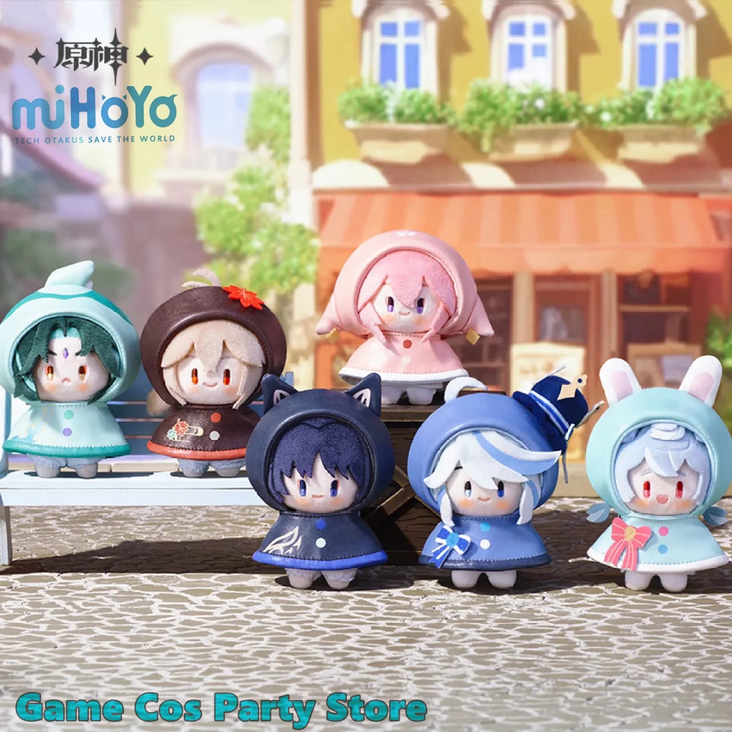 [Genuine] Genshin Impact FUN IN THE RAIN Theme Plush Pendant Game Cosplay Accessories Xiao Furina Wanderer Kazuha Soft Keychains