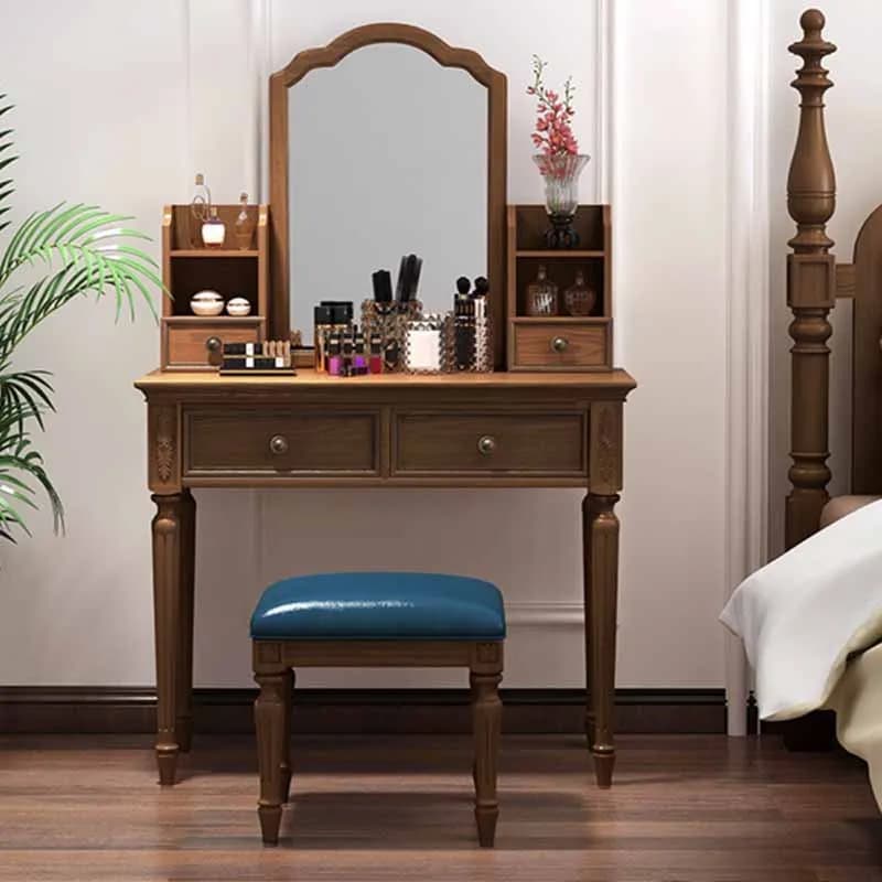 Brown Stool Luxury Dresser Eithe Bedroom Girl Box Modern Hotel Makeup Dressing Table Storage Wooden Schminktisch Furniture