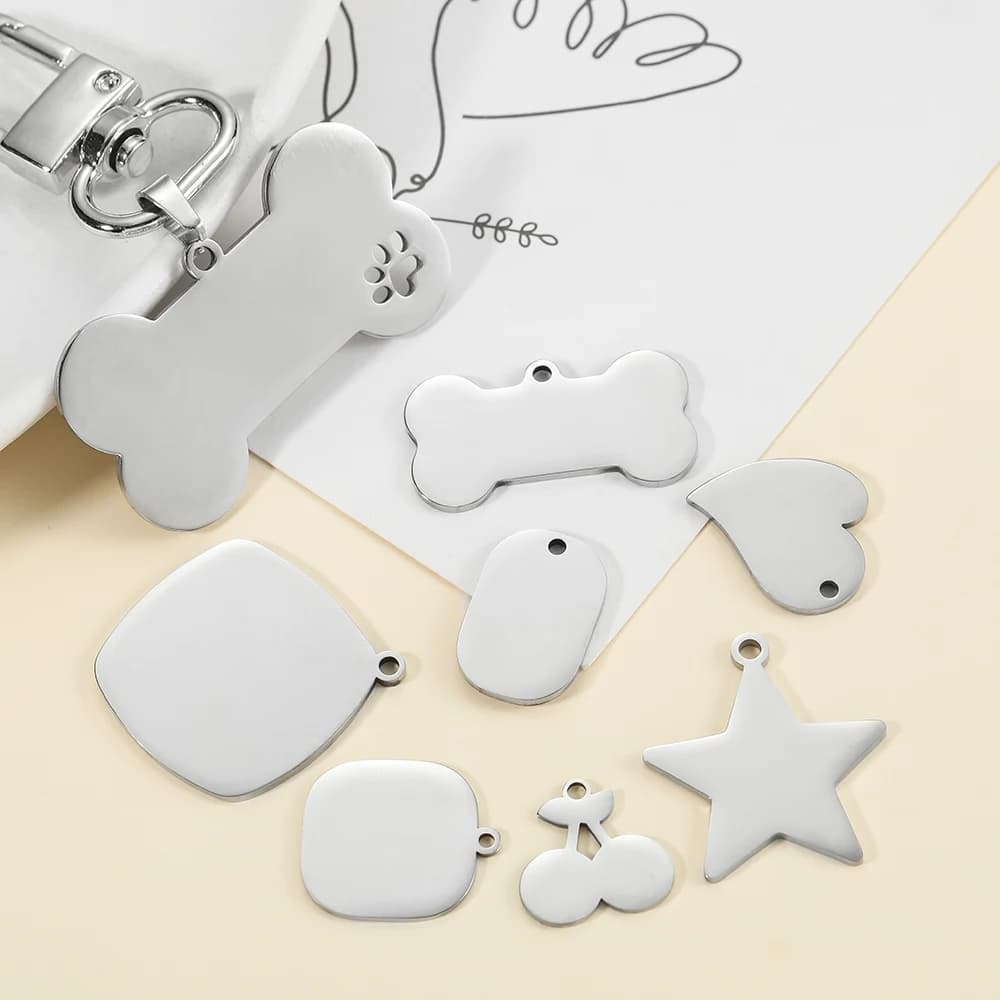 1Pcs/Lot Stainless Steel Various Shape Steel Color Charms Pendants For DIY Jewelry Necklace Bracelet Making Accessories